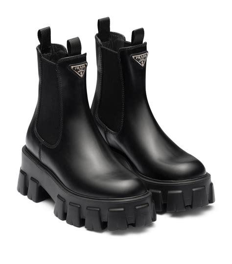 prada pegasus boots|Prada 55 leather ankle boots.